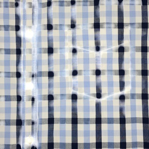 Beverly Hills Polo Club Men's Shirt Short Sleeve Button Up Blue White Check Lrg - Picture 3 of 12